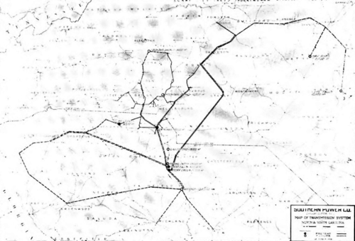 Fig. 1. Map of Transmission System Showing Existing and Projected Lines