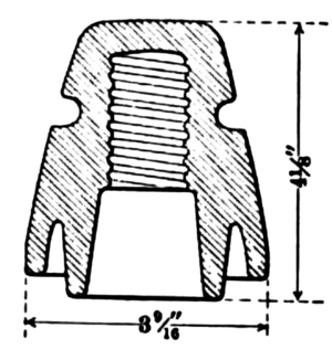 FIG. 14. -- Porcelain insulator for loaded telephone lines