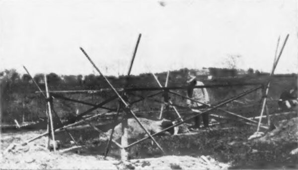 Fig.  2 � Method  of  Placing  Steel  Tower  Anchors.