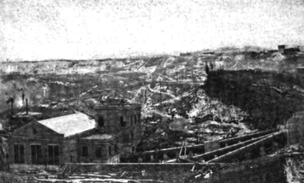 Fig. 2--Penstocks, Transformer and Switch Rooms and Power House.