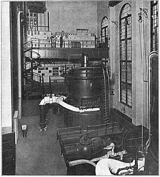 Fig. 3 - Turbine Room, Spokane Steam Station.