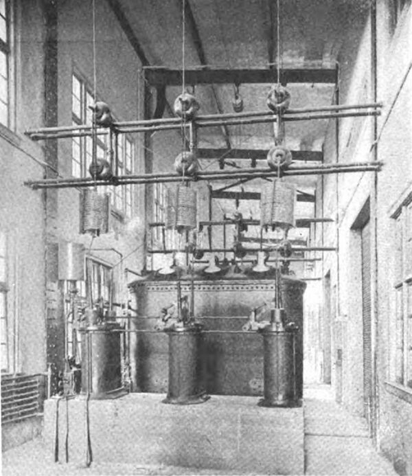 Fig. 7--High-Tension Transformers in Main Station.
