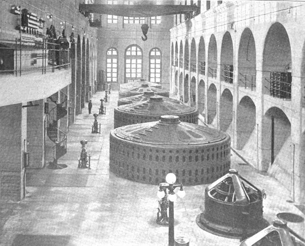 Fig. 1--Generating Equipment of the Pennsylvania Water & Power Company at Holtwood, Pa.