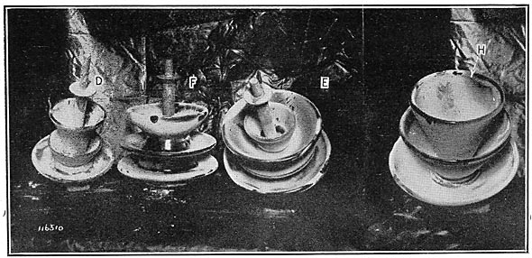 FIG. 27 � PLASTER PARIS DUST DEPOSITED WITH INSULATORS UNDER 60-CYCLE VOLTAGE