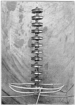 FIG. 13. � ANTENNA SHIELD.  Insulators strung with standard hardware.