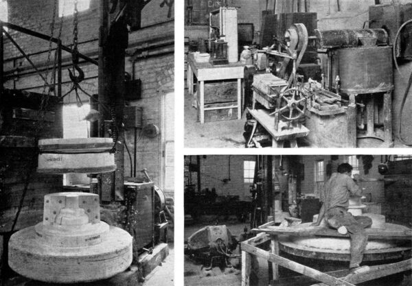 Left: Master Mold Equipment on Wheel in Mold Department. Top: Fine View of the Plant