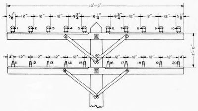 Fig. 1�Configuration of an open-wire line with 12-in. non-pole pairs.