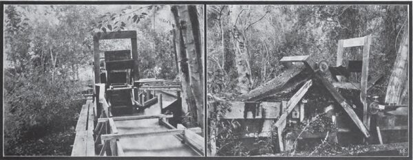 \"PLASH! PLASH! IN MEASURED TIME SOUNDED THE BUCKETS OF THE PADDLE WHEELS THAT RAKED THE LEAVES FROM OFF THE FLUME\"