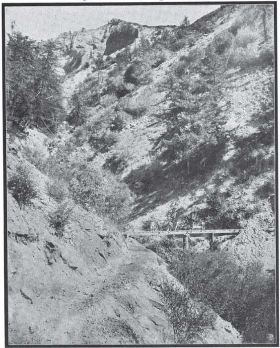 BUILDING A STRETCH OF FLUMING ON MILL CREEK PLANT NO. 3