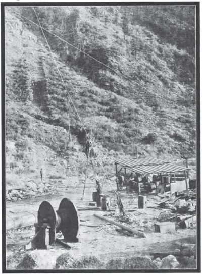 THE LOWER END OF THE 2000-FOOT CABLE LIFT ON MILL CREEK PLANT NO. 3