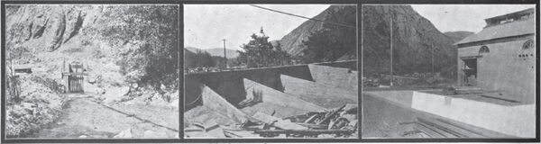 INTAKE, SAND BOX AND TAIL RACE OF MILL CREEK PLANT NO. 3