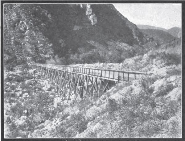 THIS FLUME UNITES THE TAIL RACES OF MILL CREEK PLANTS NOS. 2 AND 3 WITH THE INTAKE OF MILL CREEK PLANT NO. 1
