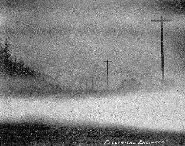 POLE LINE THROUGH SAN ANTONIO CANYON, POMONA POWER TRANSMISSION.