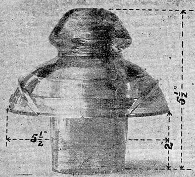 FIG. 17. � INSULATOR USED BY COLORADO ELECTRIC POWER COMPANY FOR 20,000 VOLTS.