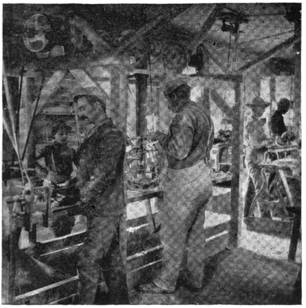 MACHINE WORK IN INSULATOR DEPARTMENT.