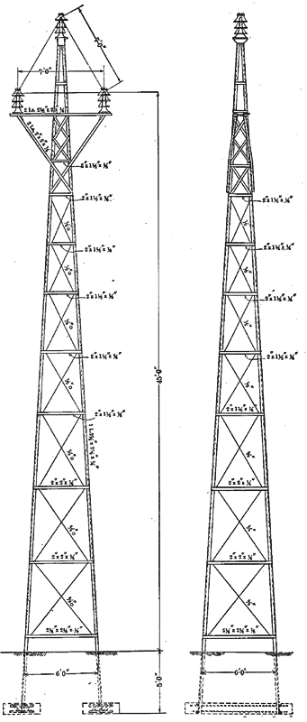 FIG. 2. � DETAILS OF 45-FT ANGLE TOWER.