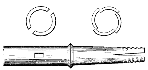 FIGS. 1, 2 AND 3. - LOCKE INSULATOR PIN.