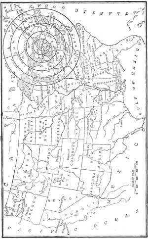 MAP OF THE UNITED STATES, SHOWING THE COMMERCIAL POSSIBILITIES OF NIAGARA POWER.