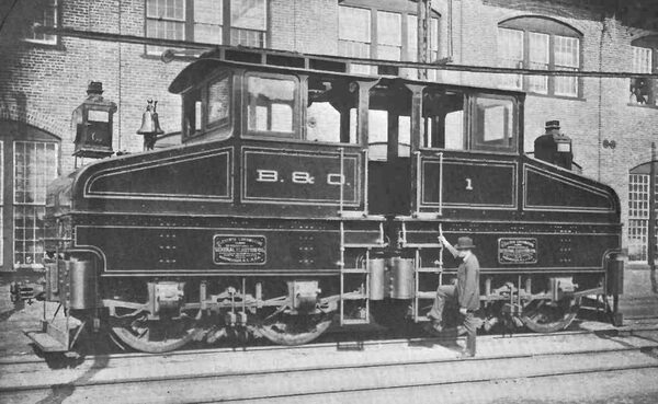 NINETY-FIVE-TON ELECTRIC LOCOMOTIVE BUILT FOR THE BALTIMORE AND OHIO R.R., AT BALTIMORE, MD., U.S.A., BY THE GENERAL ELECTRIC CO., NEW YORK.