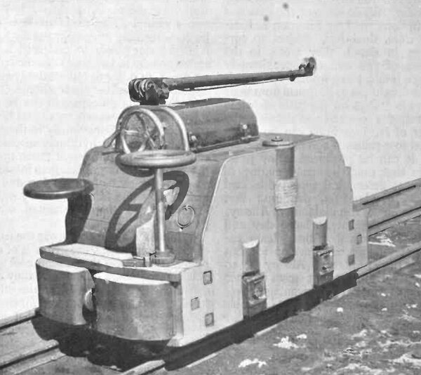 AN ELECTRIC MINE LOCOMOTIVE.