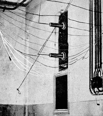 FIG. 2. -- WIRES ENTERING TRANSFORMER ROOM.