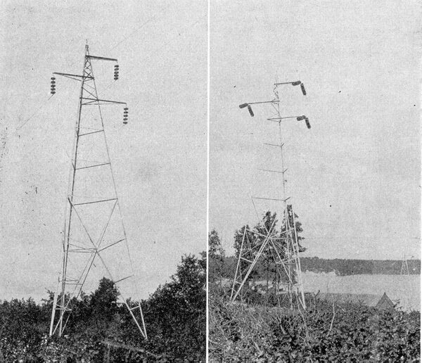 FIGS. 1 AND 2 - VIEWS OF TOWER LINE.