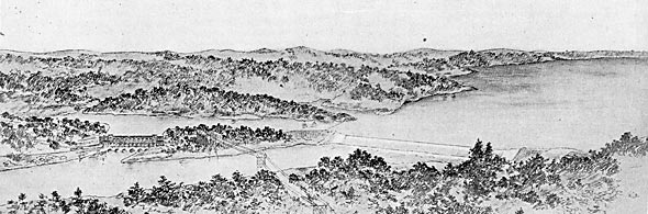 FIG. 1 - HYDRO-ELECTRIC TRANSMISSION STATION OF THE ROCKINGHAM POWER COMPANY AT ROCKINGHAM, N. C.