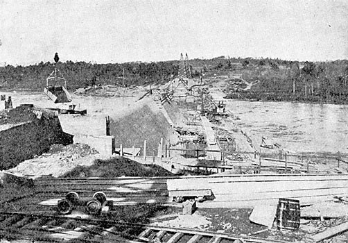 FIG. 3. - DAM IN PROCESS OF CONSTRUCTION.