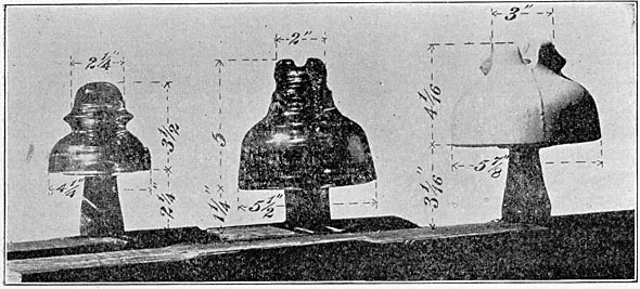 Fig. 5. � Insulators used in High-Tension Tests at Telluride.