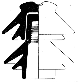 FIG. 1 -- INSULATORS USED ON THE 30,000-VOLT PADERNO TRANSMISSION LINE.