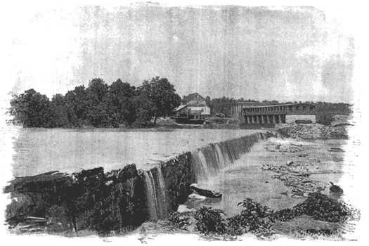 FIG. 1. � GENERAL VIEW OF POWER HOUSE AND DAM.
