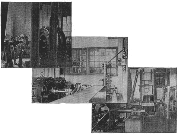FIG. 8. � 300-H. P. SYNCHRONOUS MOTOR IN ARISTA COTTON MILL./FIG. 9. � 80-H. P. SYNCHRONOUS MOTOR IN WOOLEN MILL./FIG. 10. � 300-H. P. SYNCHRONOUS MOTOR AT SOUTH SIDE MILL.