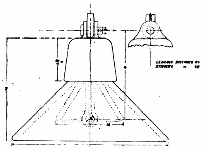 ONE SECTION OF THE NEW TYPE OF SUSPENSION INSULATOR FOR HIGH VOLTAGES.