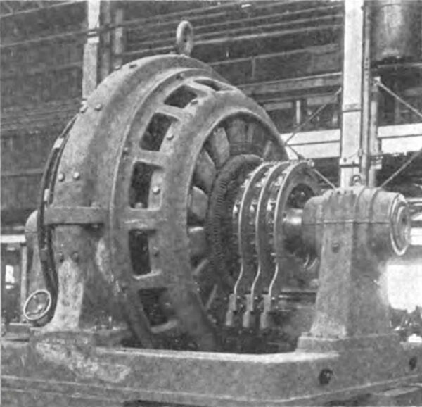 The Booster is the Right-hand Part of the Machine. COMBINED ROTARY CONVERTER AND BOOSTER.