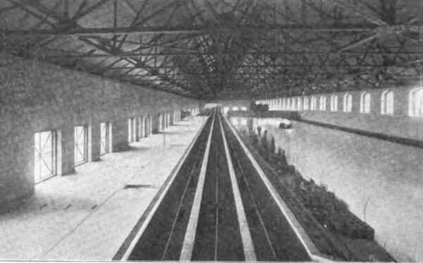 VIEW SHOWING BUSBARS AND CIRCUIT COMPARTMENTS IN TOP GALLERY.