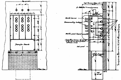 DETAILS OF TRANSFER BOARD AND 6,600 VOLT BUSBARS.