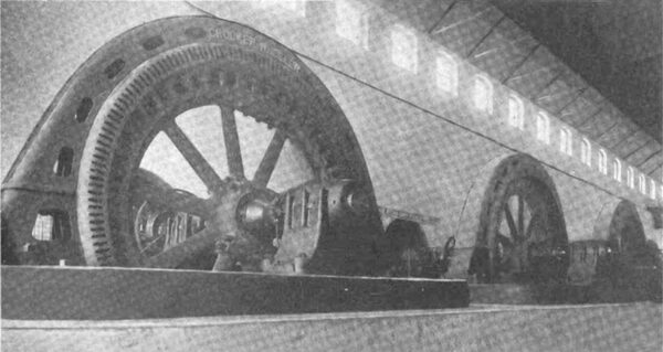 Three of the Four 4,000-kilowatt Generators of Initial Equipment.