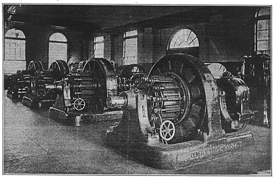 FIG. 17. � NEARER VIEW OF ROTARY CONVERTERS FROM THE DIRECT-CURRENT END.