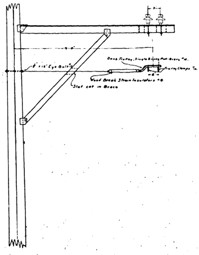 FIG. 3. BRACKET CONSTRUCTION AND PULL-OVER USED ON PONTIAC-ODELL SINGLE - PHASE LINE.