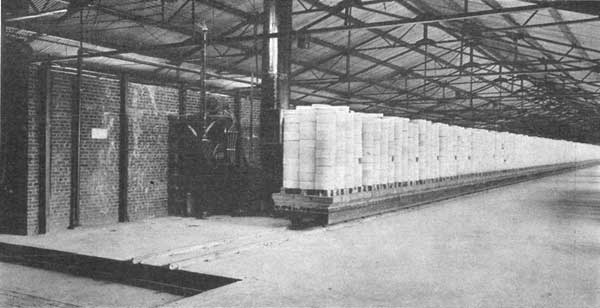 Discharging end of kiln.