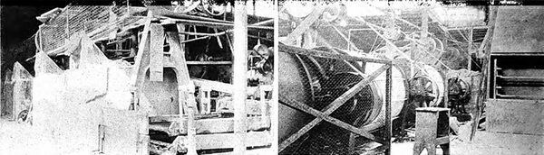 Left-Note How Carefully the Blunger Doors and Gears Are Protected. Right-A Section of the Raw Materials Preparation Room Showing a Few of the Ball Mills Used.