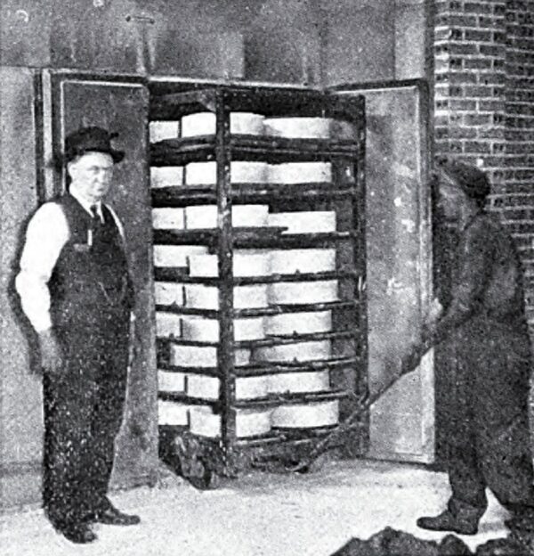 Truck Loads of Green Saggers Move Progressively Thru the Sagger Dryer.