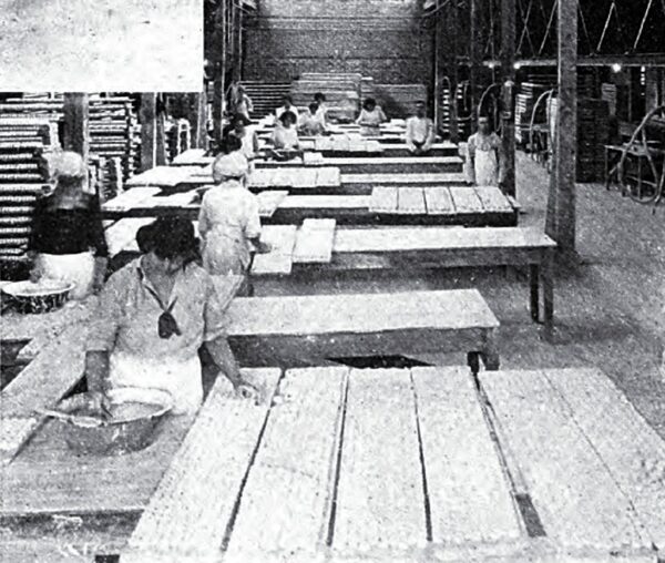 A View of the Dipping Room Showing the Daylight Conditions Under Which the Employes Work.