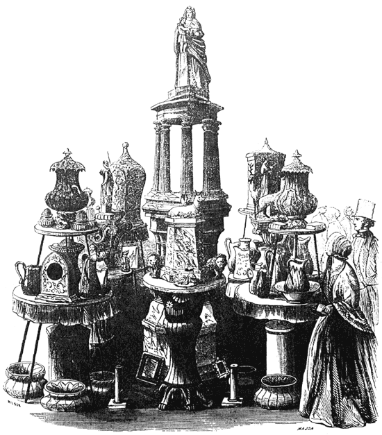 PORCELAIN AND FLINT WARE, EXHIBITING AT THE CRYSTAL PALACE.