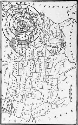 MAP OF THE UNITED STATES , SHOWING THE COMMERCIAL POSSIBILITIES OF NIAGARA POWER.