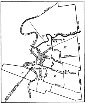 FIG. 10. � PLAN SHOWING AREA SUPPLIED BY SUB-STATION.