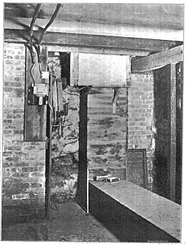 FIG. 2. DEATH OF FRANKLIN LEONARD POPE. � CELLAR SHOWING CONVERTER AND METER NEAR WINDOW.