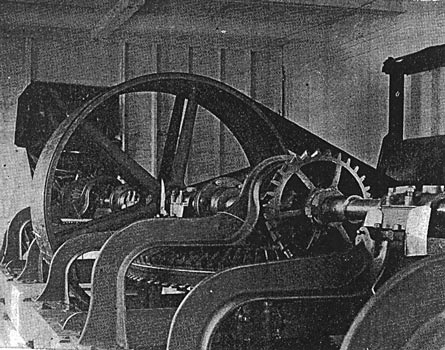 FIG. 4. POWER TRANSMISSION FROM LOWELL TO GRAND RAPIDS, MICH. � VIEW IN THE WHEEL ROOM.