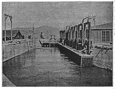 FIG. 9. MISSOURI RIVER POWER COMPANY � FOREBAY, GATES AND TRANSFORMER HOUSE.