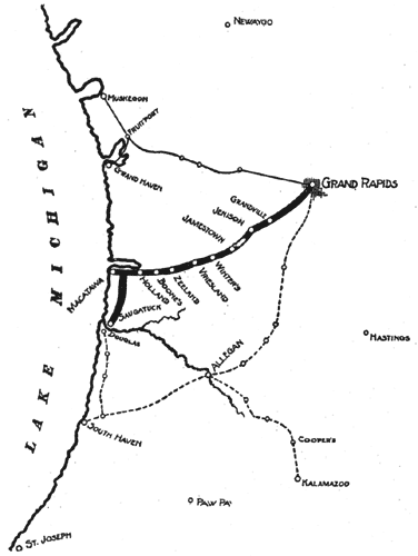 FIG. 1. GRAND RAPIDS, HOLLAND AND LAKE MICHIGAN RAPID RAILWAY.